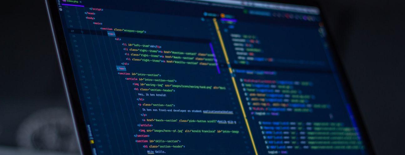 Screenshot of code on a laptop