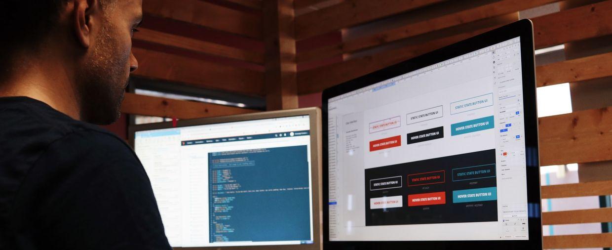 web developer reviewing code for law firm