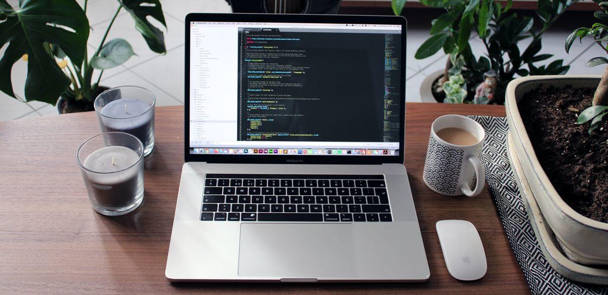 macbook coding in office