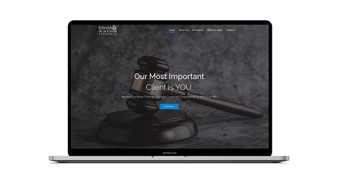 DFW Injury Lawyers old website home page on laptop
