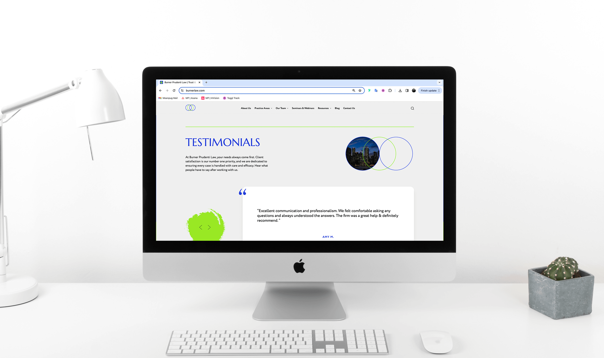 Testimonials on Burner new website