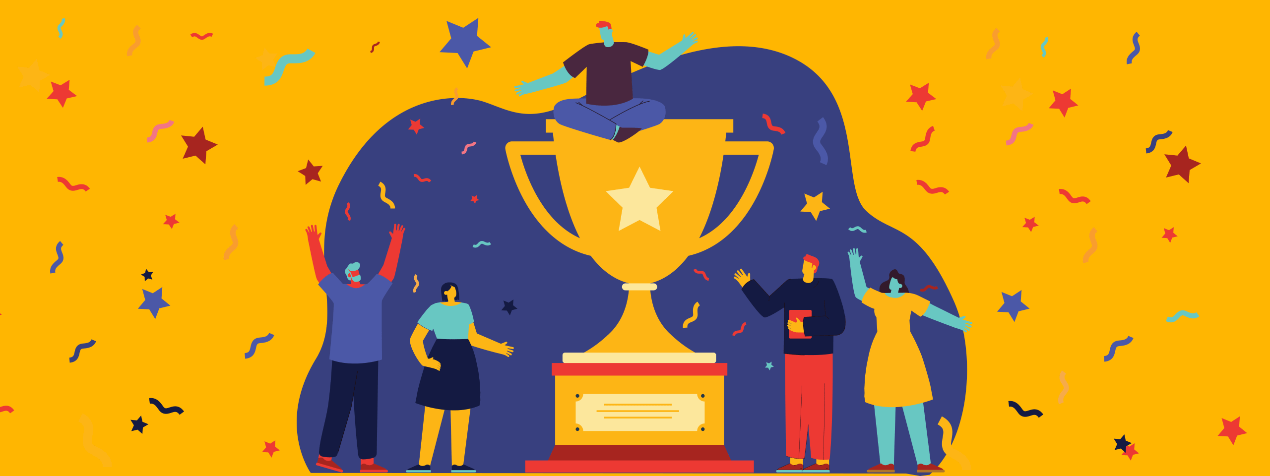 award with people around it